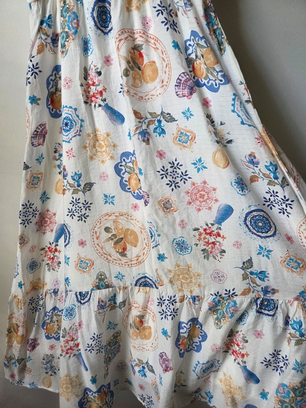 NWOT BLU PEPPER SUMMER PRINTED SMOCKED MAXI DRESS SIZE M - Picture 8 of 15
